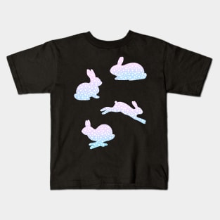 Pastel Easter Bunny Rabbit Dotted Pattern T-shirt Kids T-Shirt